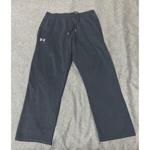 Under Armour Mens XL Sweatpants Black Loose Fit Storm Fleece Straight Leg